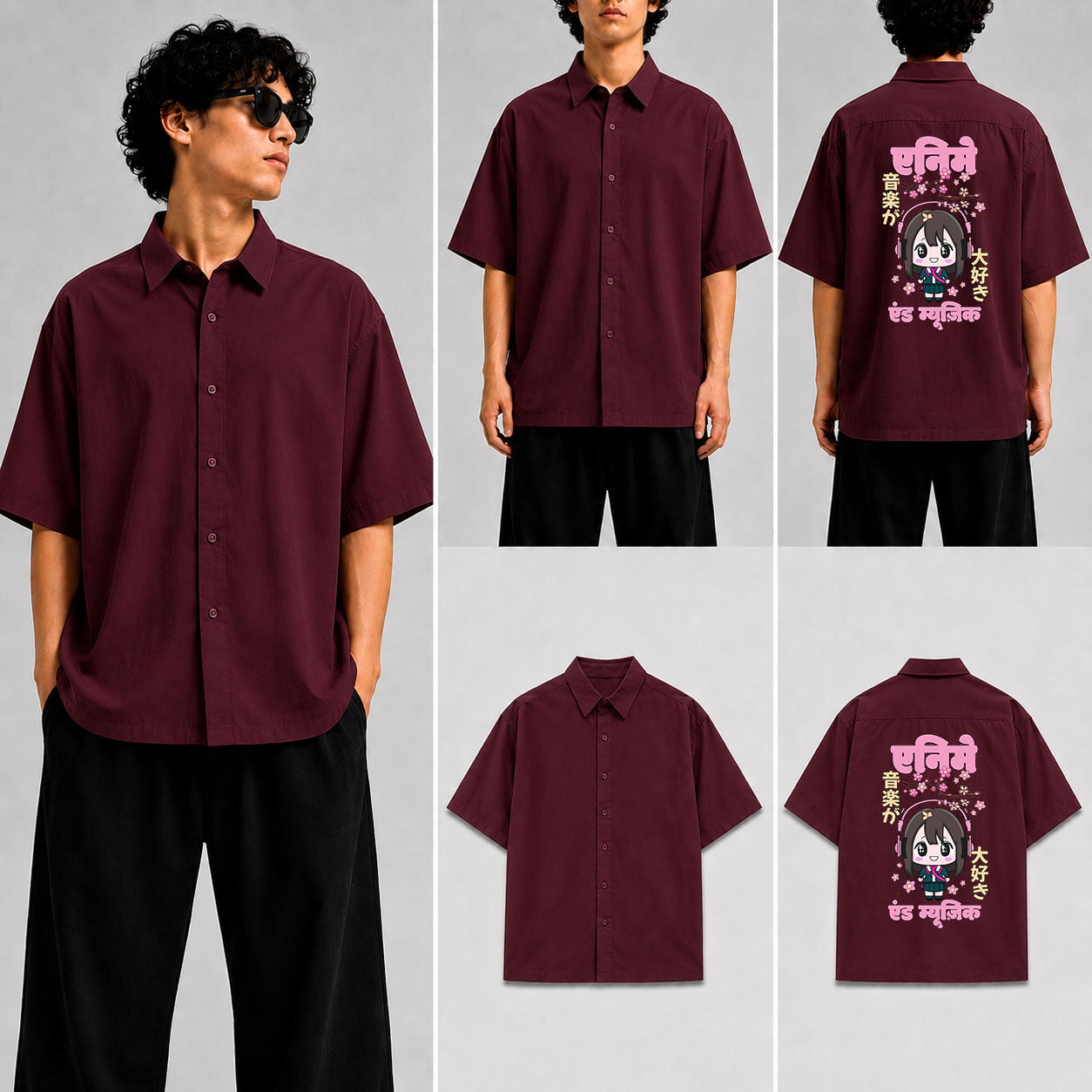 ANIME AND MUSIC Unisex Oversized Shirt for man & women
