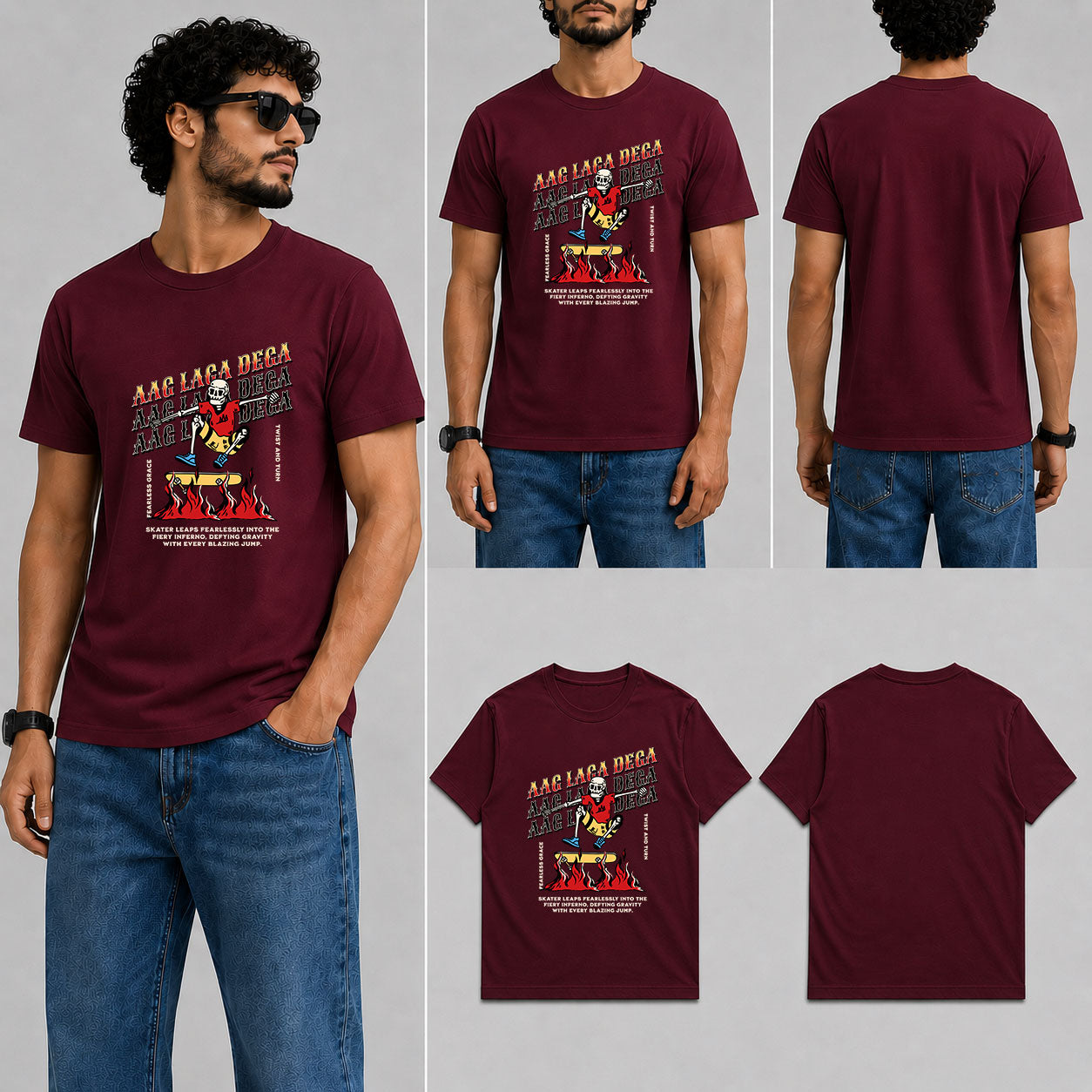Aag Laga Dega Male Round Neck Half Sleeve T-Shirt
