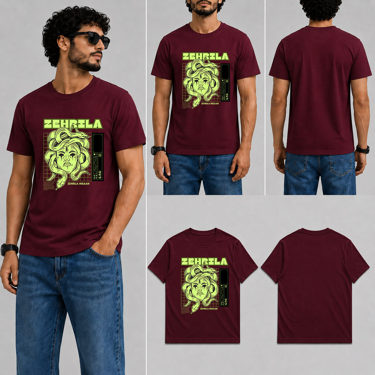 Zehrila Male Round Neck Half Sleeve T-Shirt