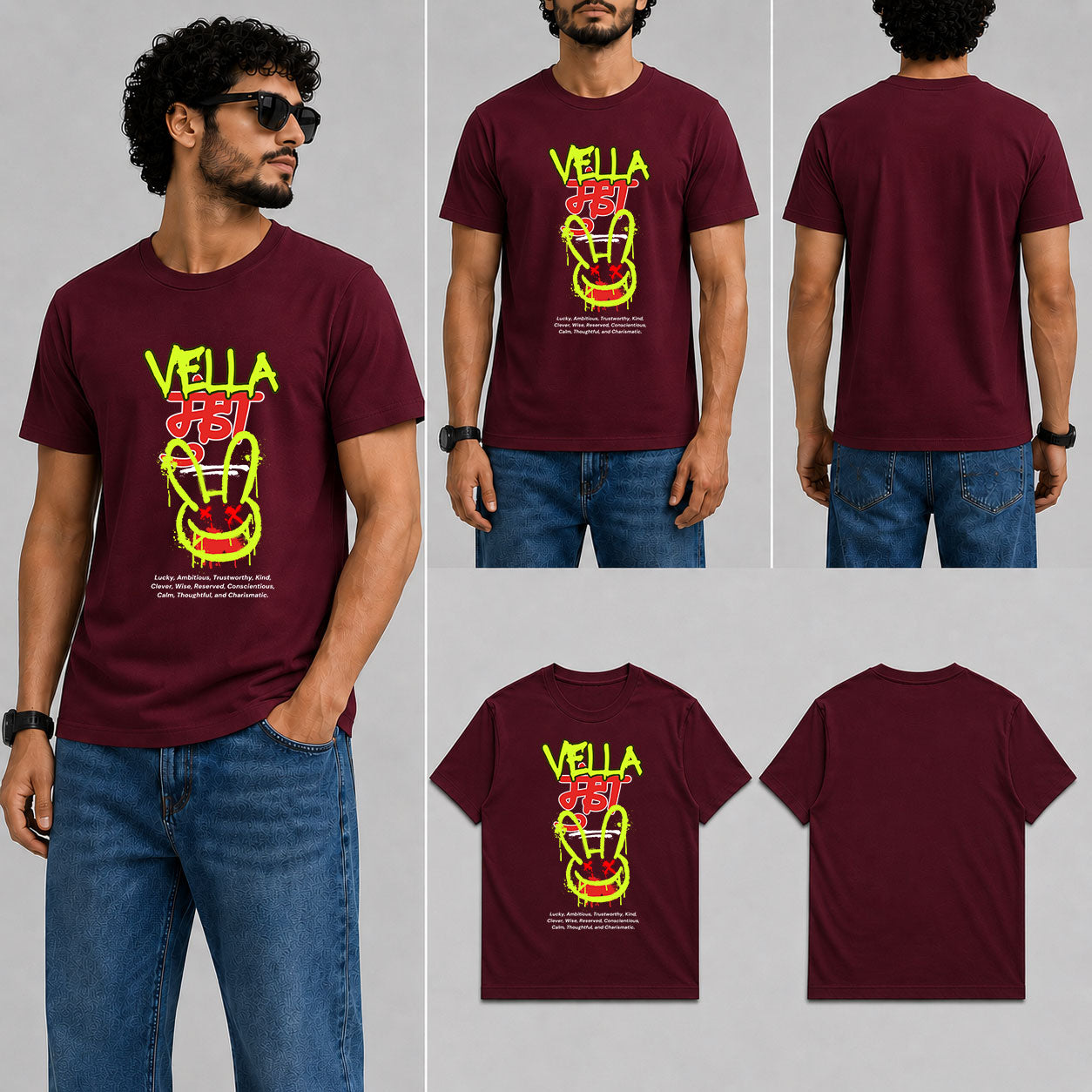 Vella Munda Male Round Neck Half Sleeve T-Shirt