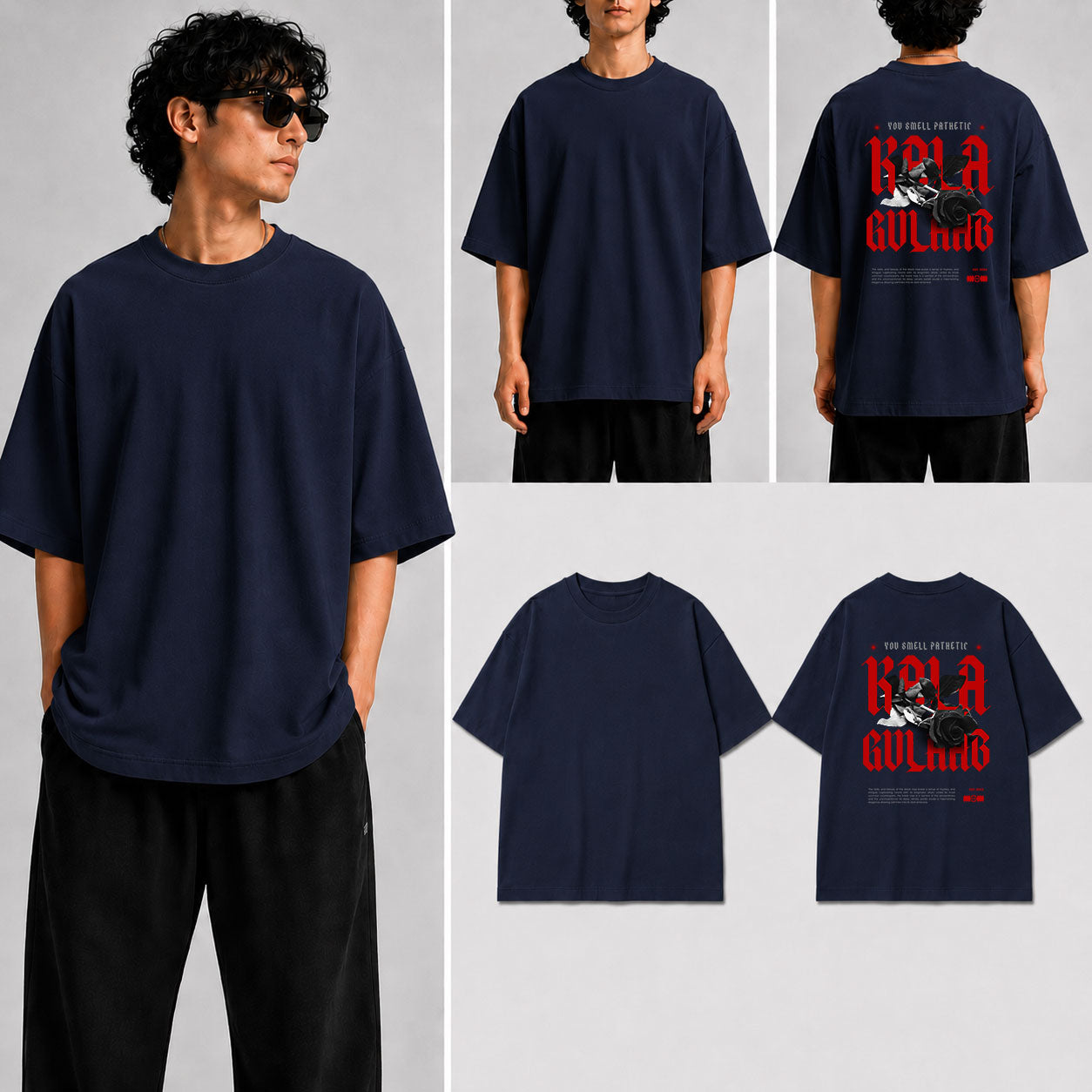 Kala Gulaab Unisex Oversized Standard T-Shirt for man & women