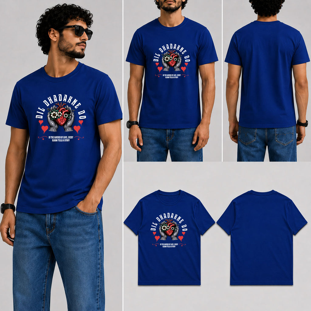 Dil dhadakne do Male Round Neck Half Sleeve T-Shirt