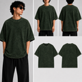 Plain Dark green Unisex Acid Wash Oversized Tee for man & women