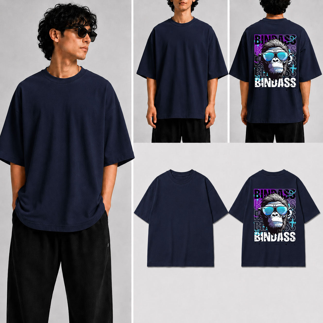 Bindass Unisex Oversized Standard T-Shirt for man & women