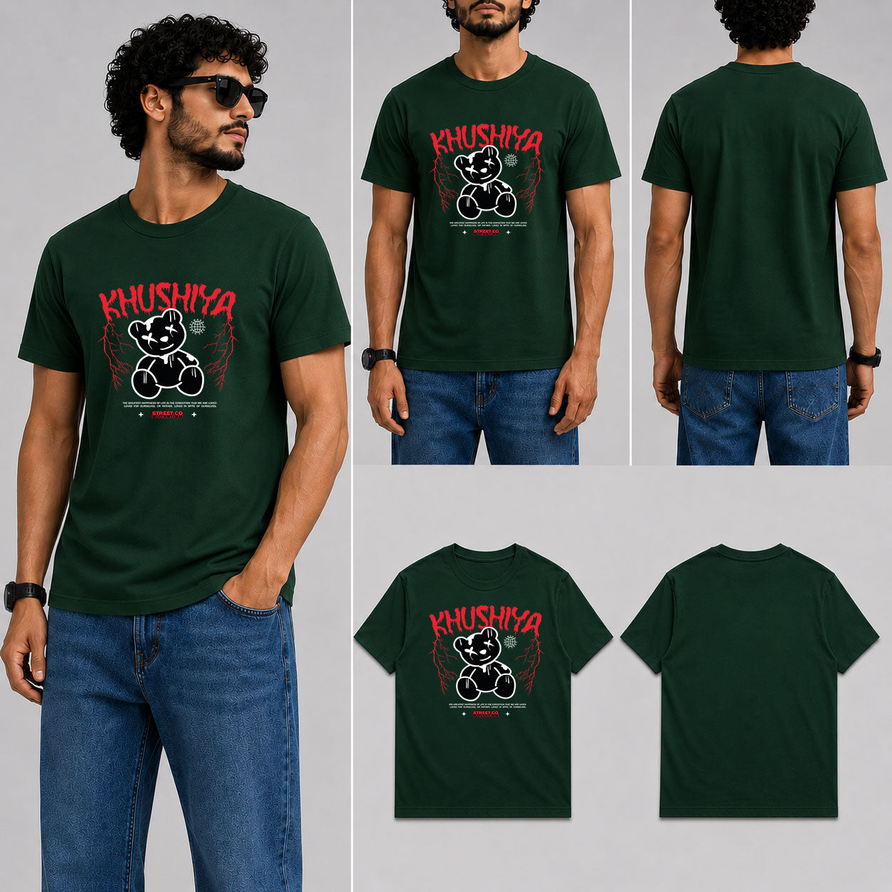 Khushiya Male Round Neck Half Sleeve T-Shirt