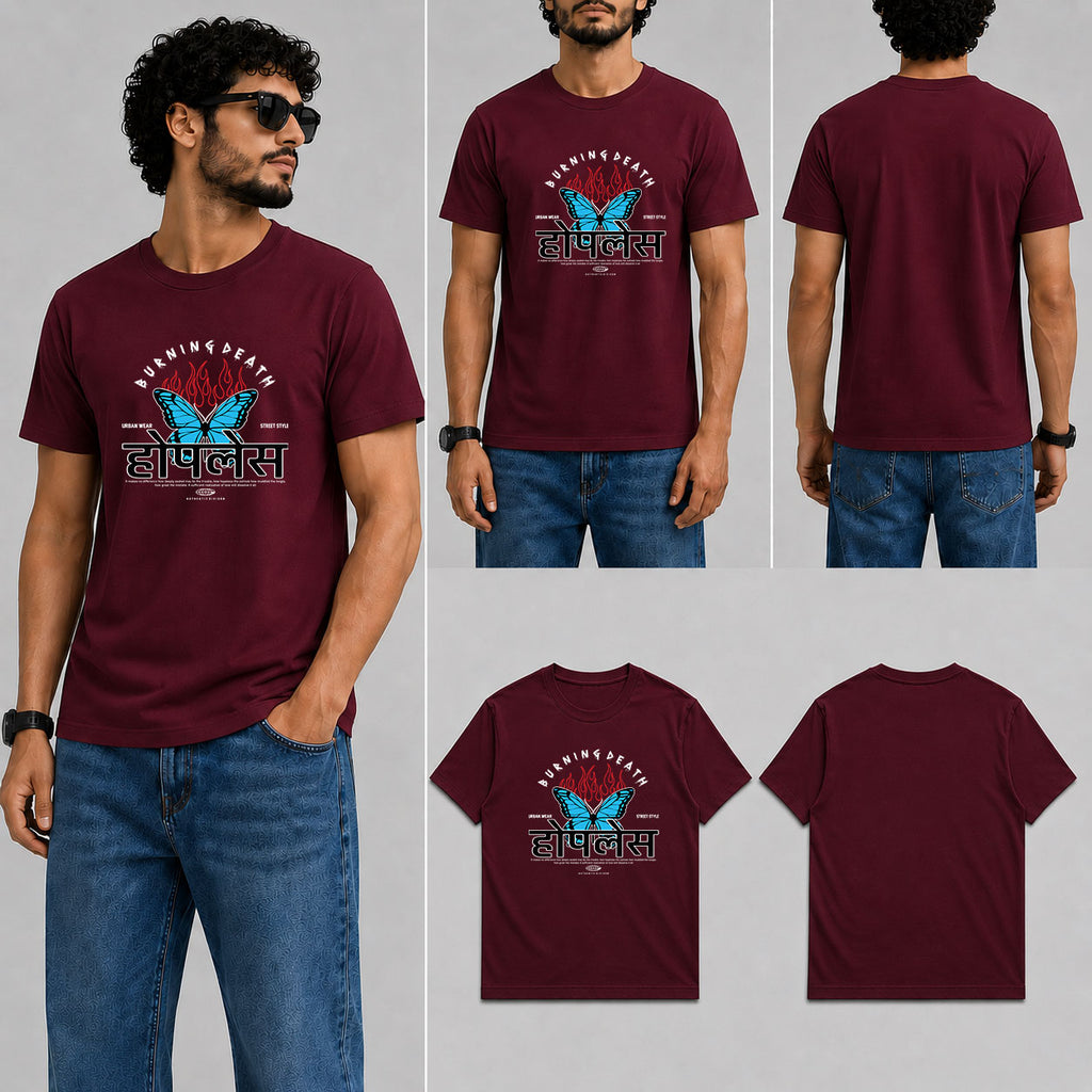 होपलेस Male Round Neck Half Sleeve T-Shirt
