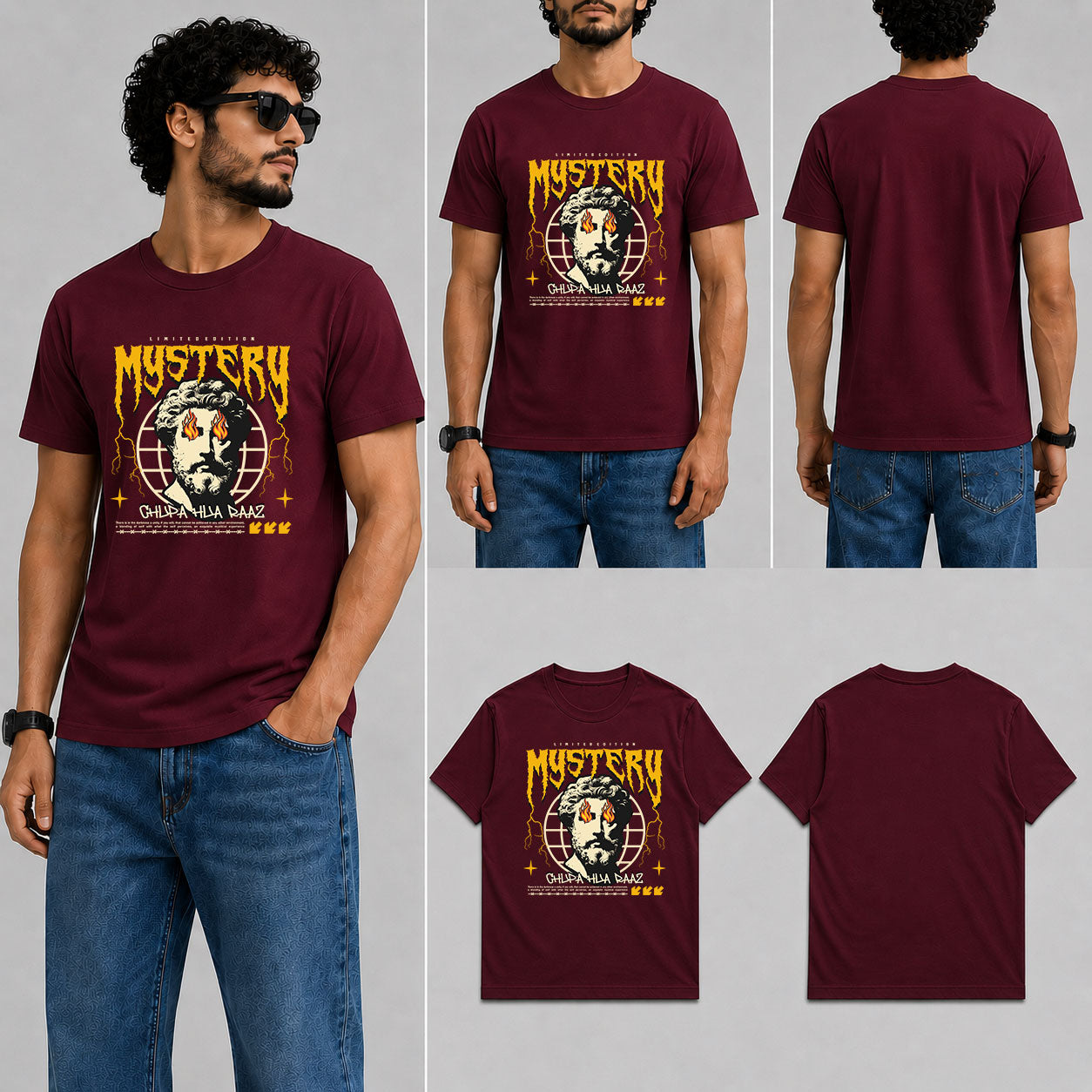 Mystry Male Round Neck Half Sleeve T-Shirt