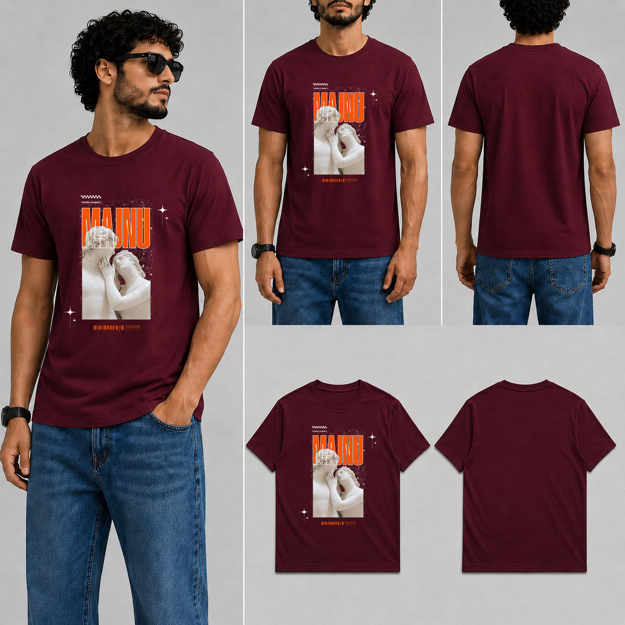 Majnu Male Round Neck Half Sleeve T-Shirt