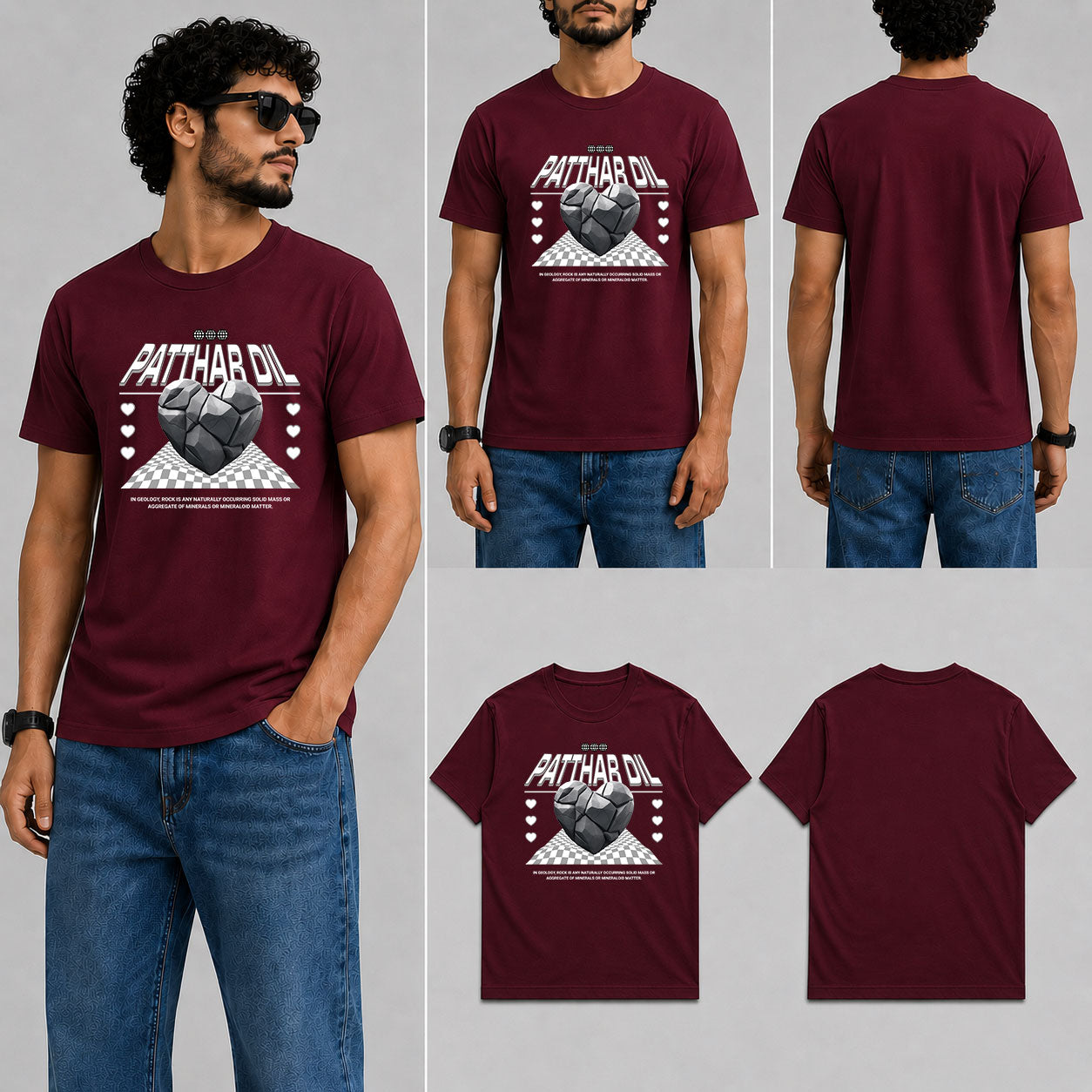 Patthar Dil Male Round Neck Half Sleeve T-Shirt