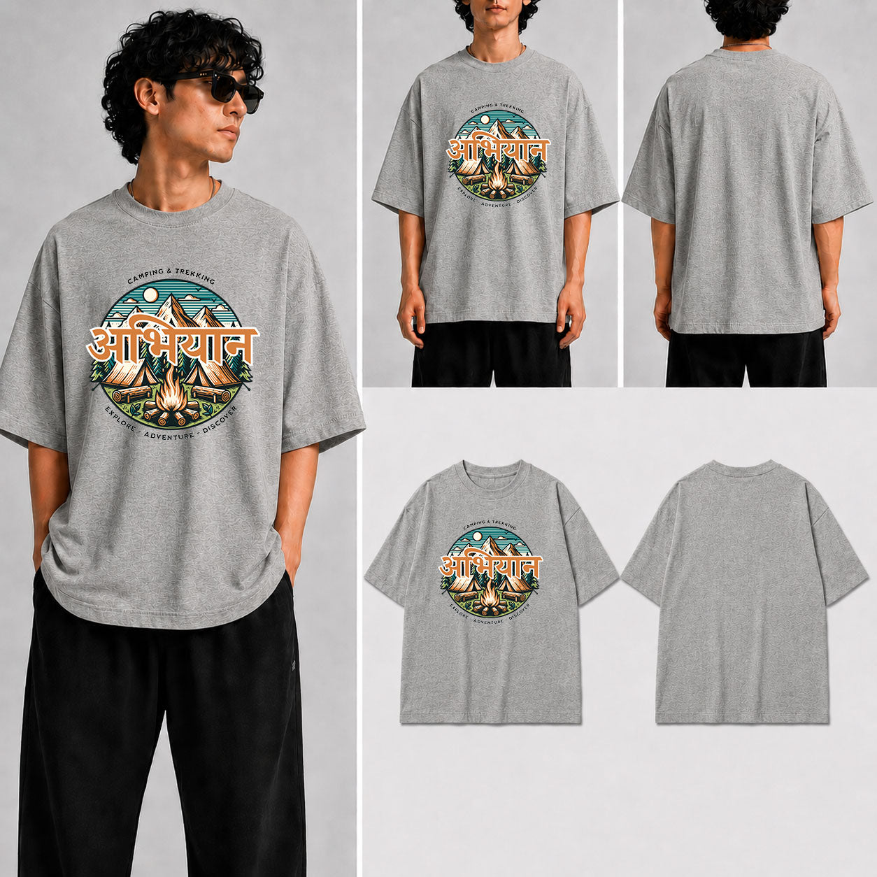 ABHIYAN Unisex Oversized Standard T-Shirt for man & women