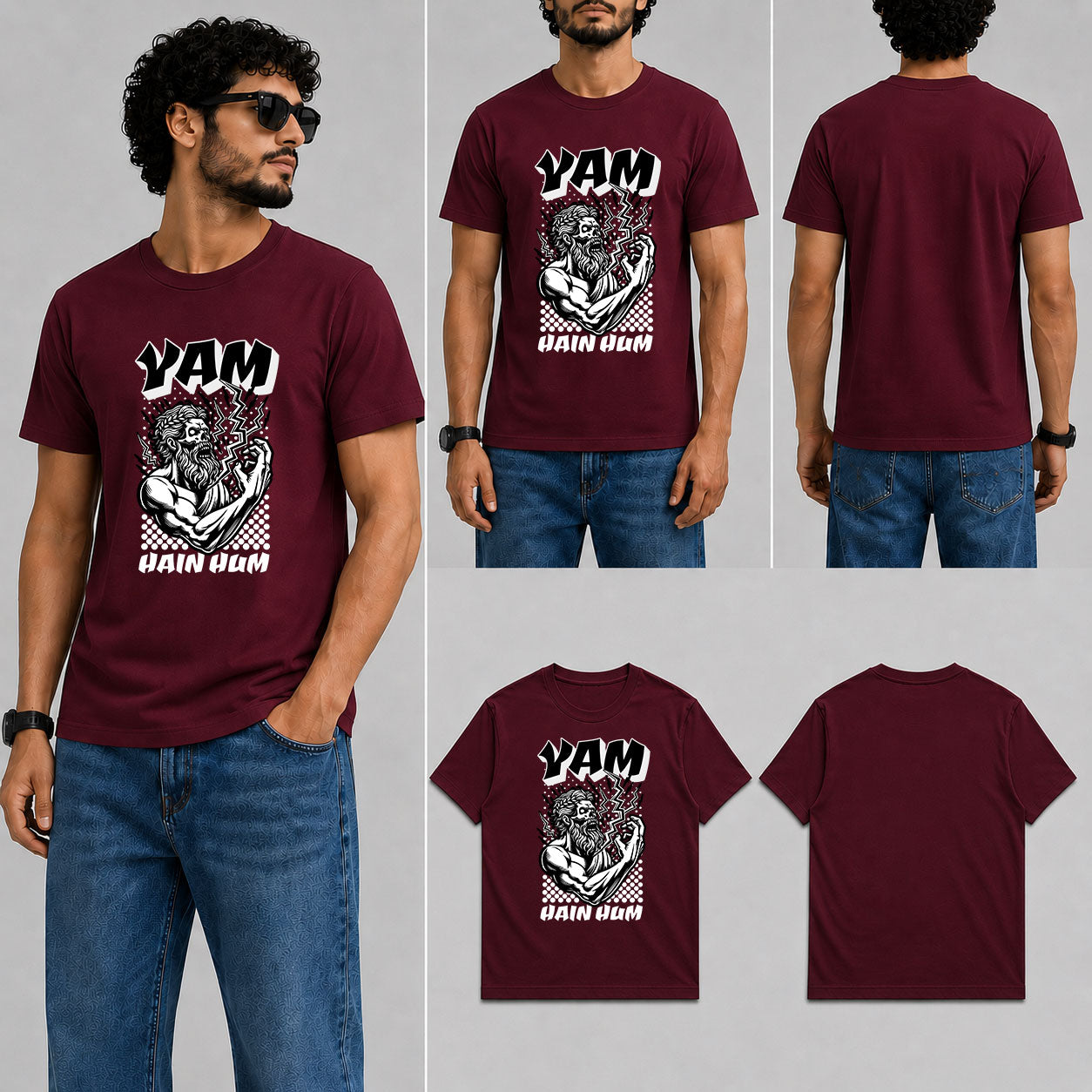YAM HAIN HUM Male Round Neck Half Sleeve T-Shirt