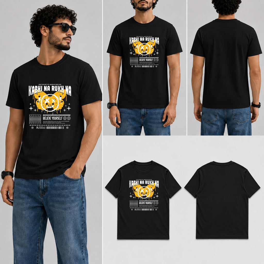 Kabhi Na Rukh Na Male Round Neck Half Sleeve T-Shirt