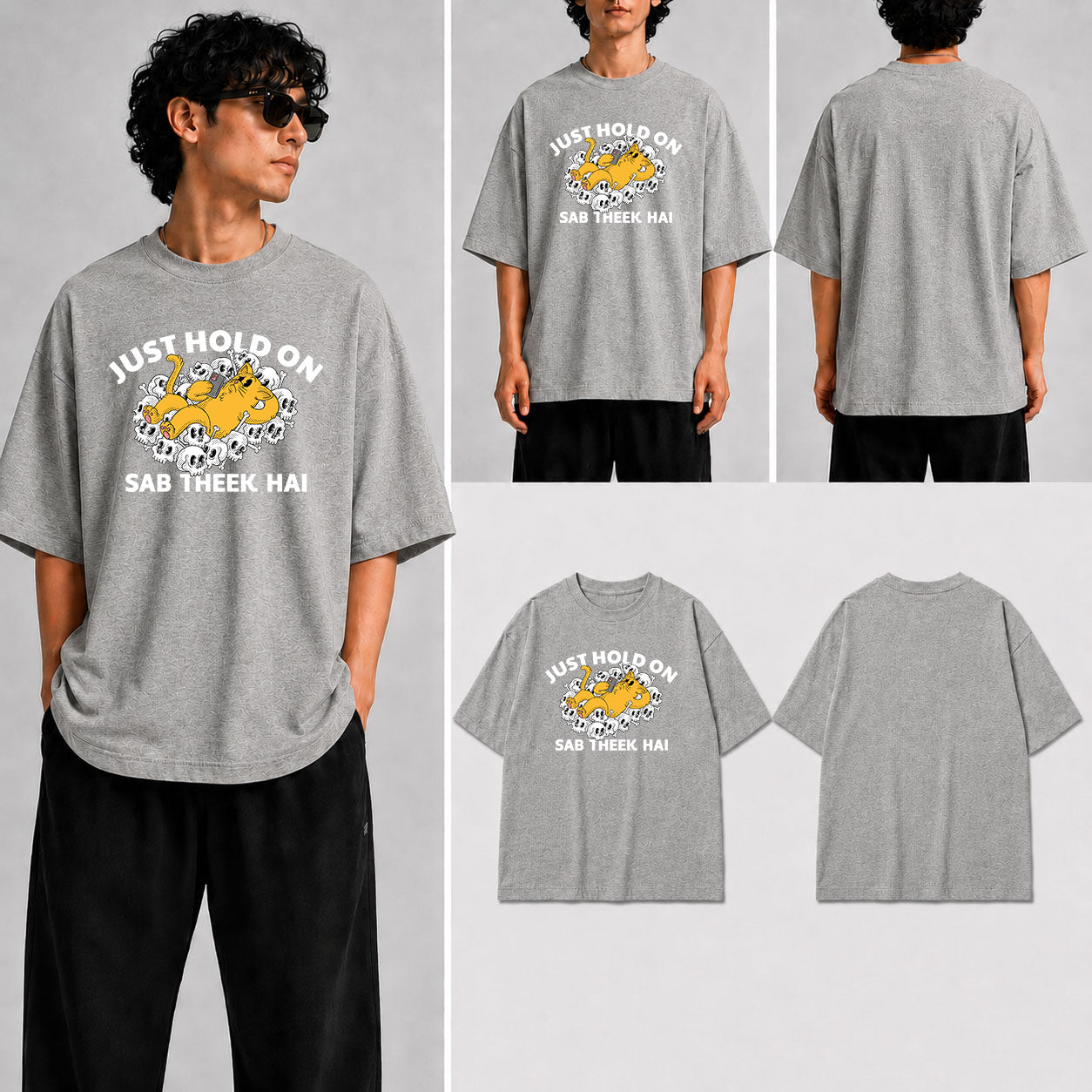 Just Hold On Unisex Oversized Standard T-Shirt for man & women