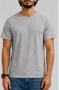 Plain Grey Male Round Neck Half Sleeve T-Shirt