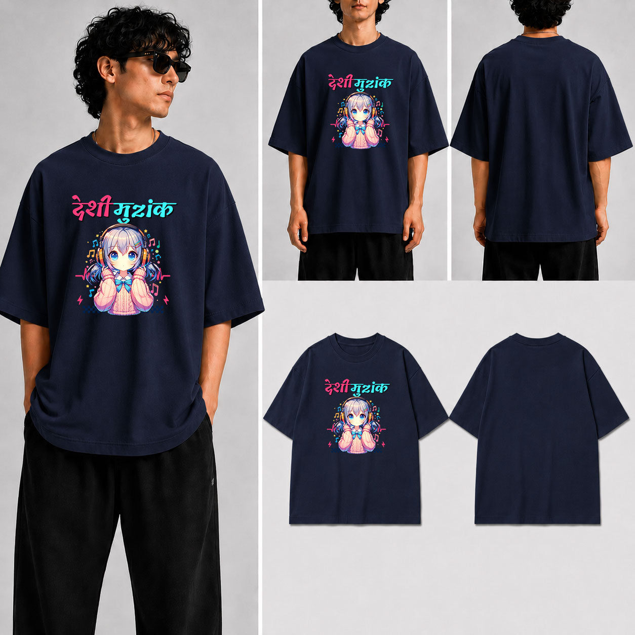 DESHI MUZIK Unisex Oversized Standard T-Shirt for man & women