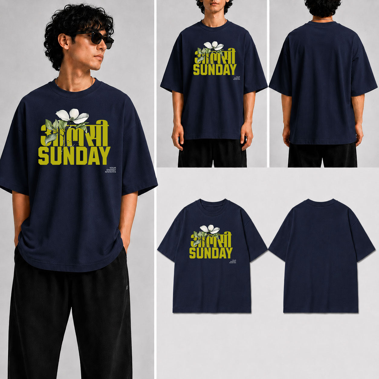 ALSHI SUNDAY Unisex Oversized Standard T-Shirt for man & women
