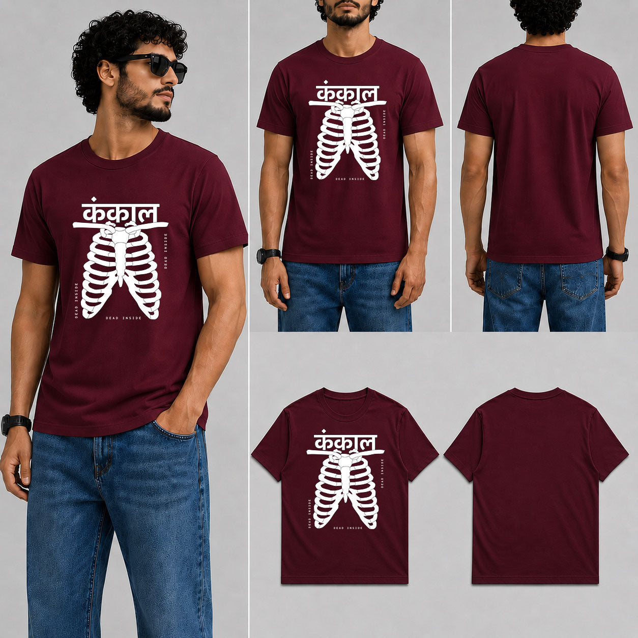 Kankal Male Round Neck Half Sleeve T-Shirt