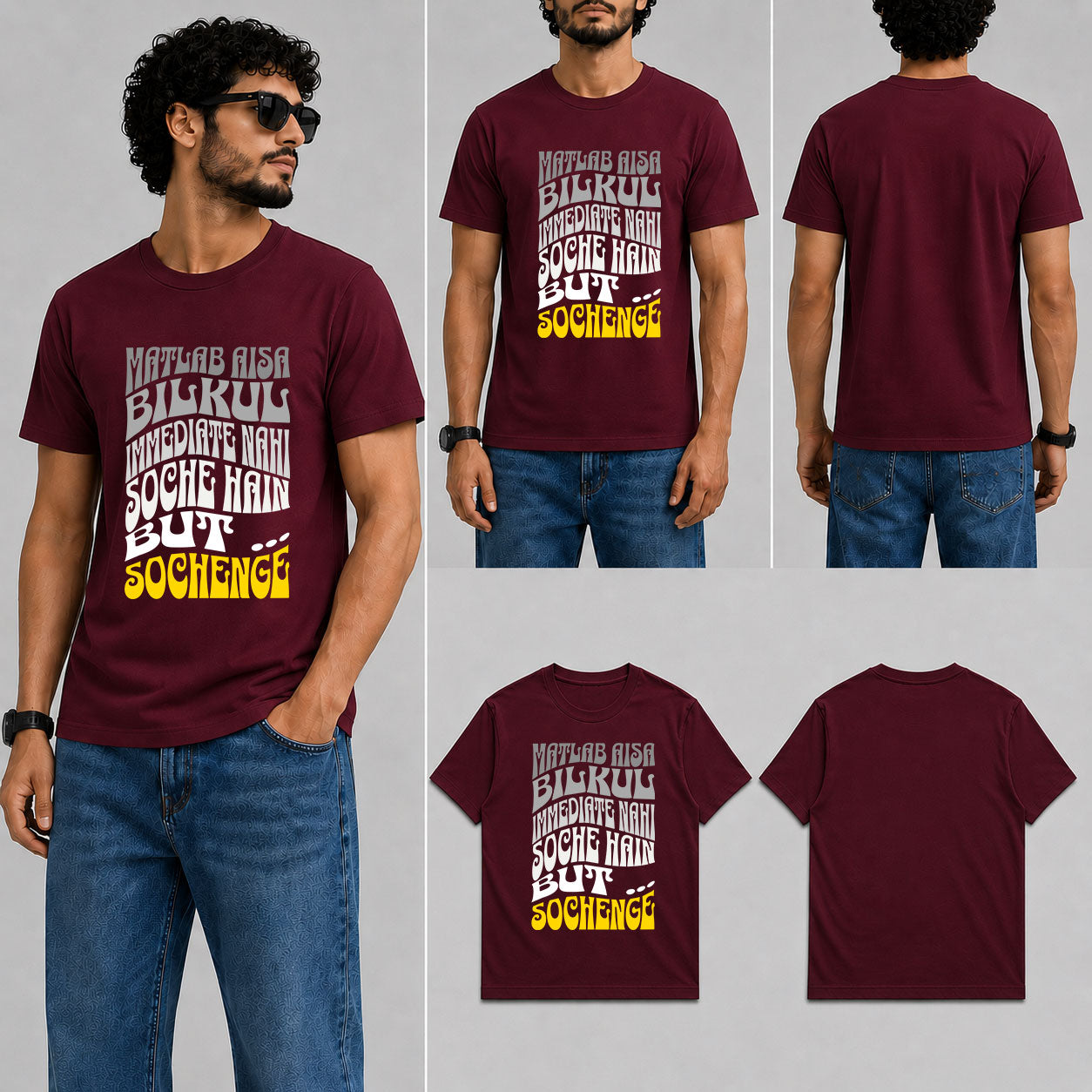 Matlab Sochenge.. Male Round Neck Half Sleeve T-Shirt