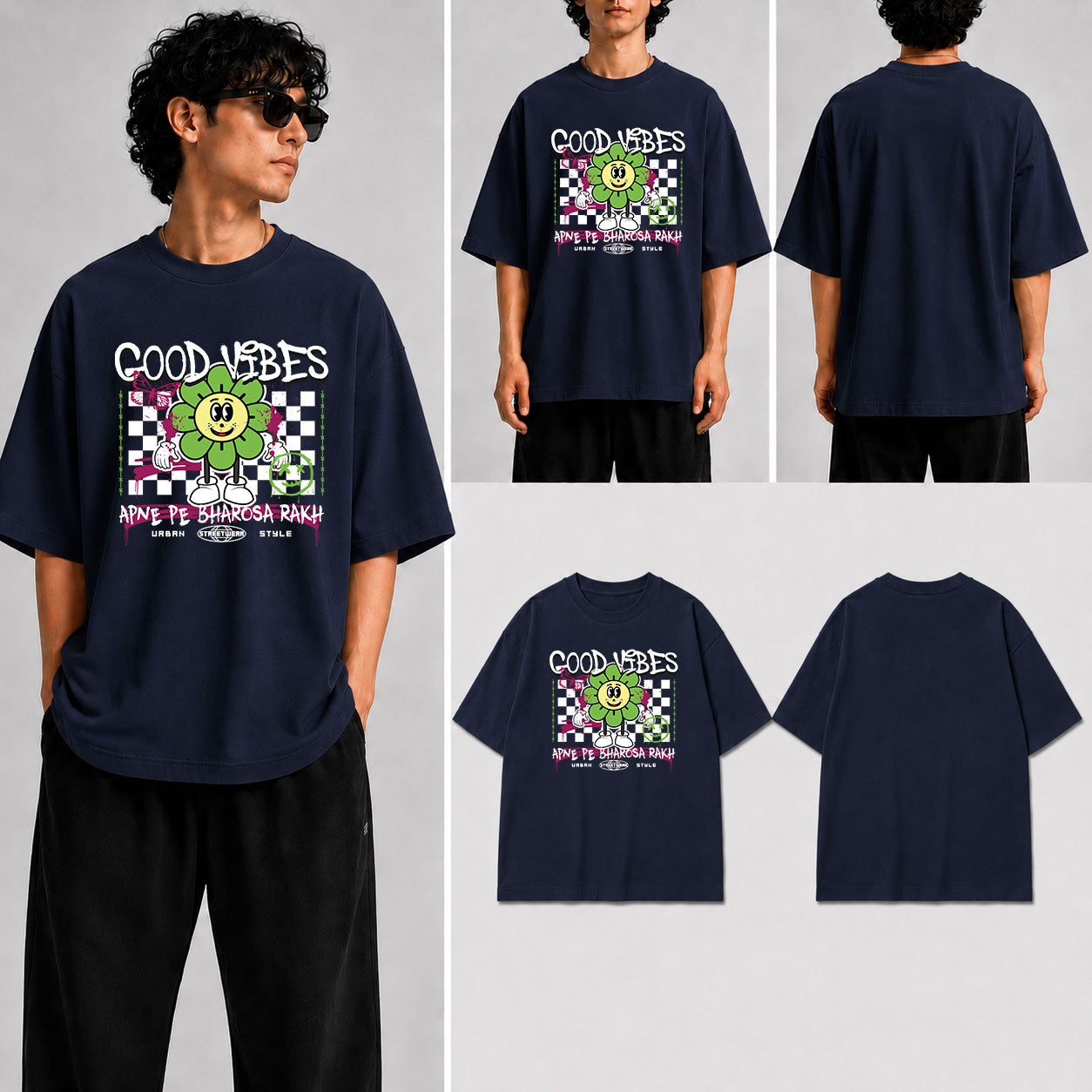 Good Vibes Unisex Oversized Standard T-Shirt for man & women