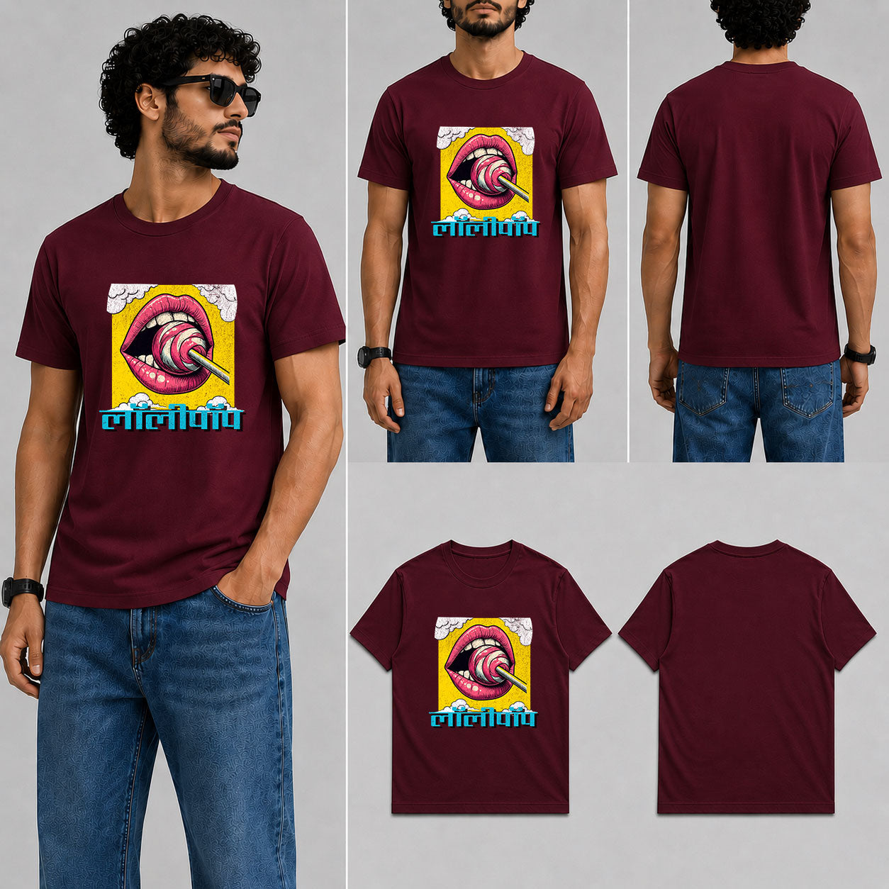 लॉलीपॉप Male Round Neck Half Sleeve T-Shirt