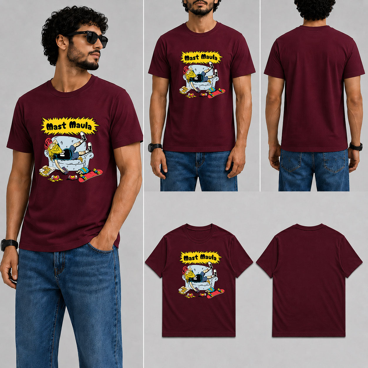 Mast Maula Male Round Neck Half Sleeve T-Shirt