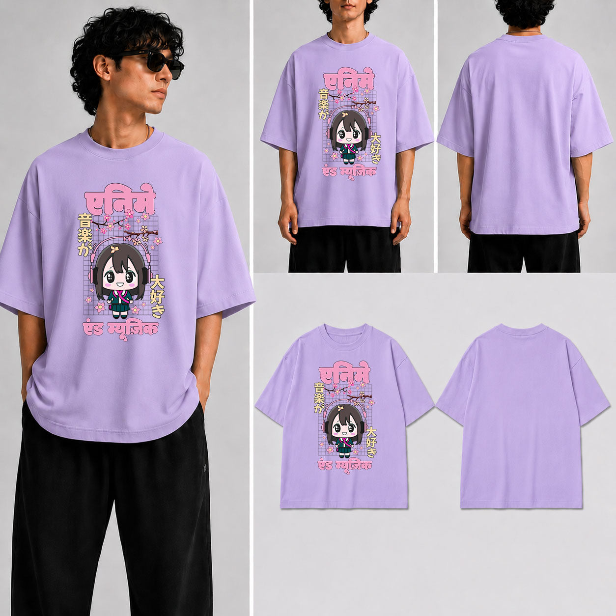 ANIME AND MUSIC Unisex Oversized Standard T-Shirt for man & women