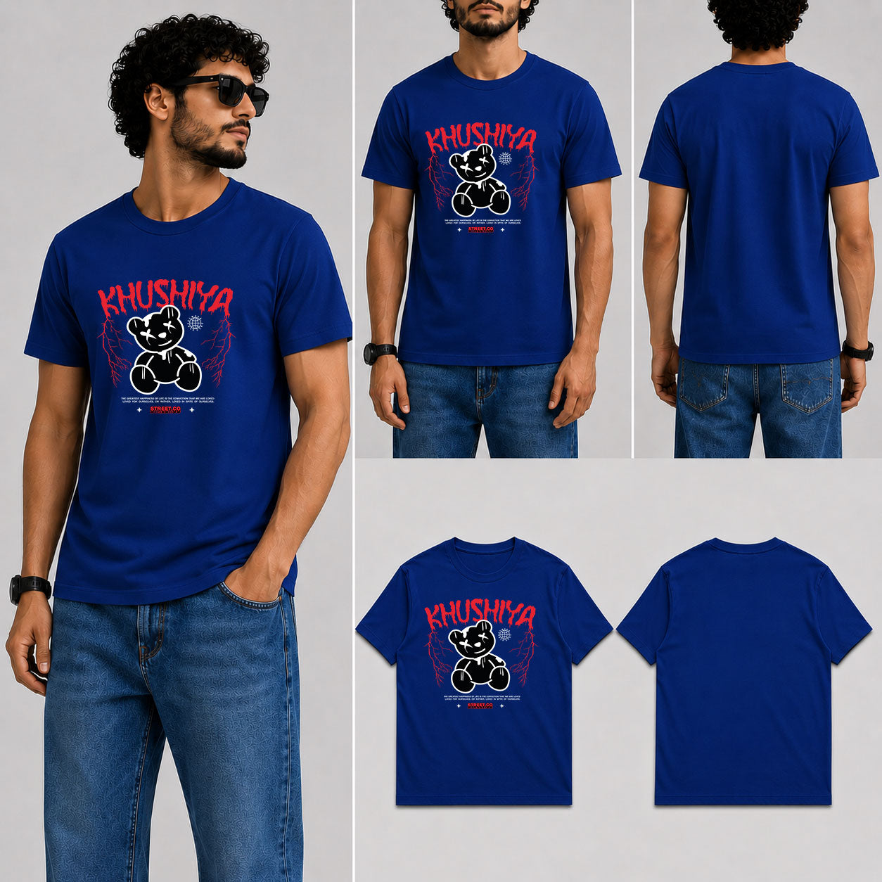 Khushiya Male Round Neck Half Sleeve T-Shirt