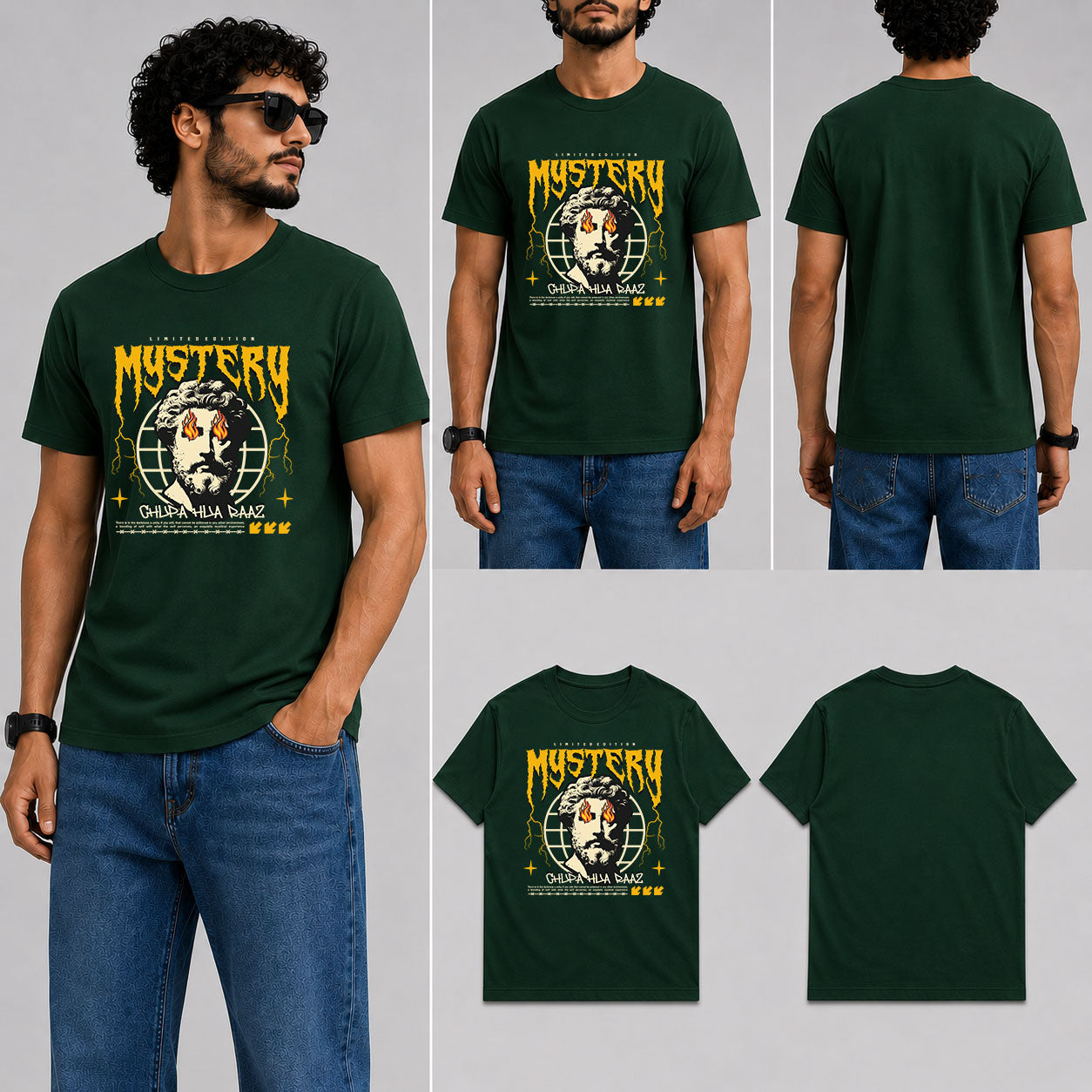 Mystry Male Round Neck Half Sleeve T-Shirt