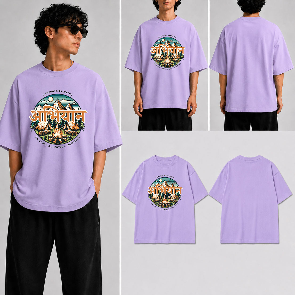 ABHIYAN Unisex Oversized Standard T-Shirt for man & women