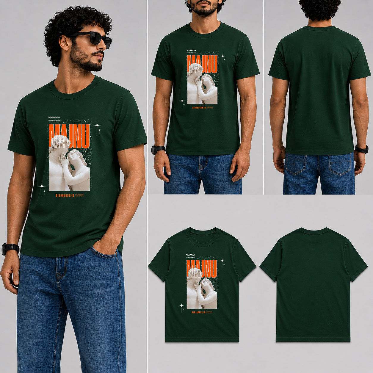 Majnu Male Round Neck Half Sleeve T-Shirt