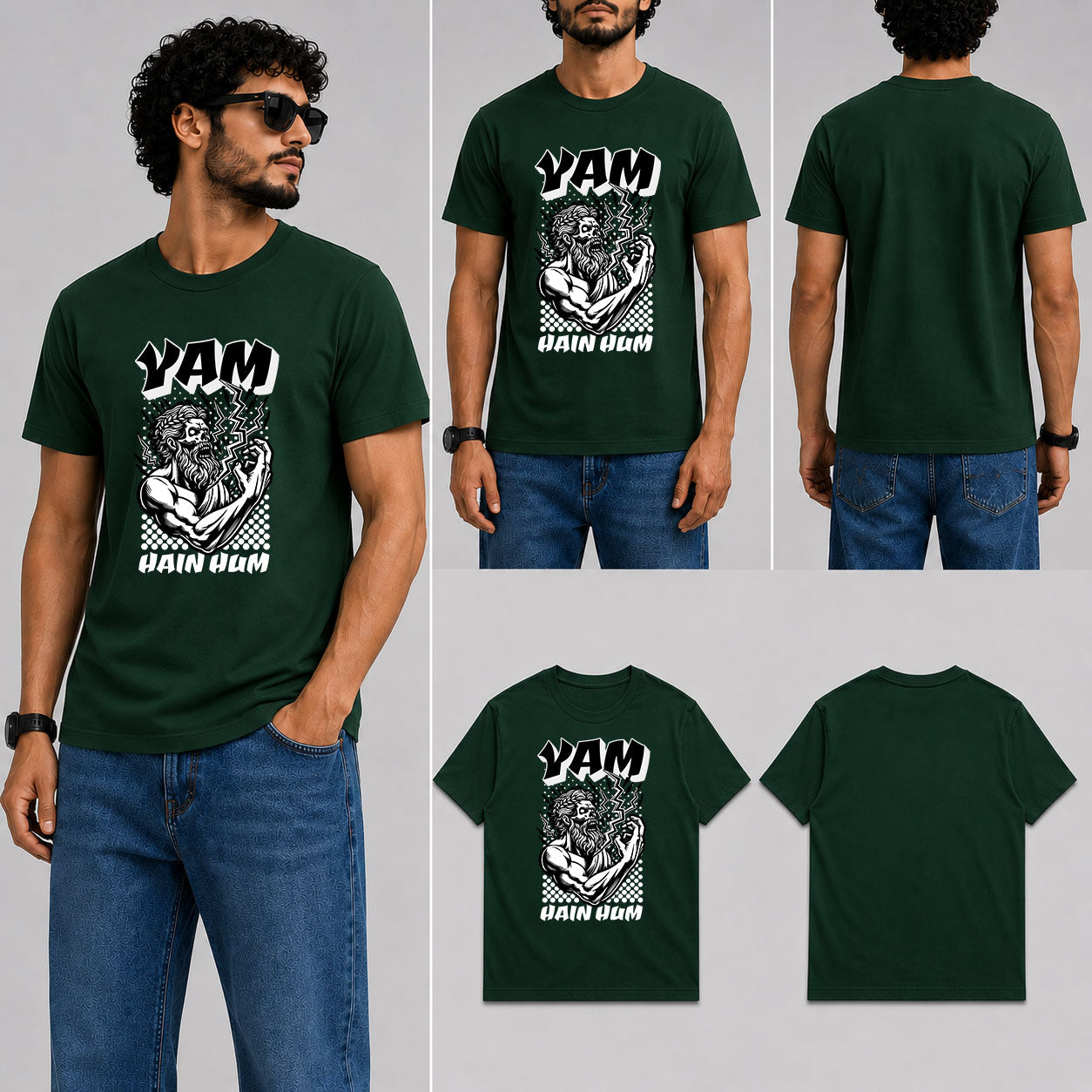 YAM HAIN HUM Male Round Neck Half Sleeve T-Shirt