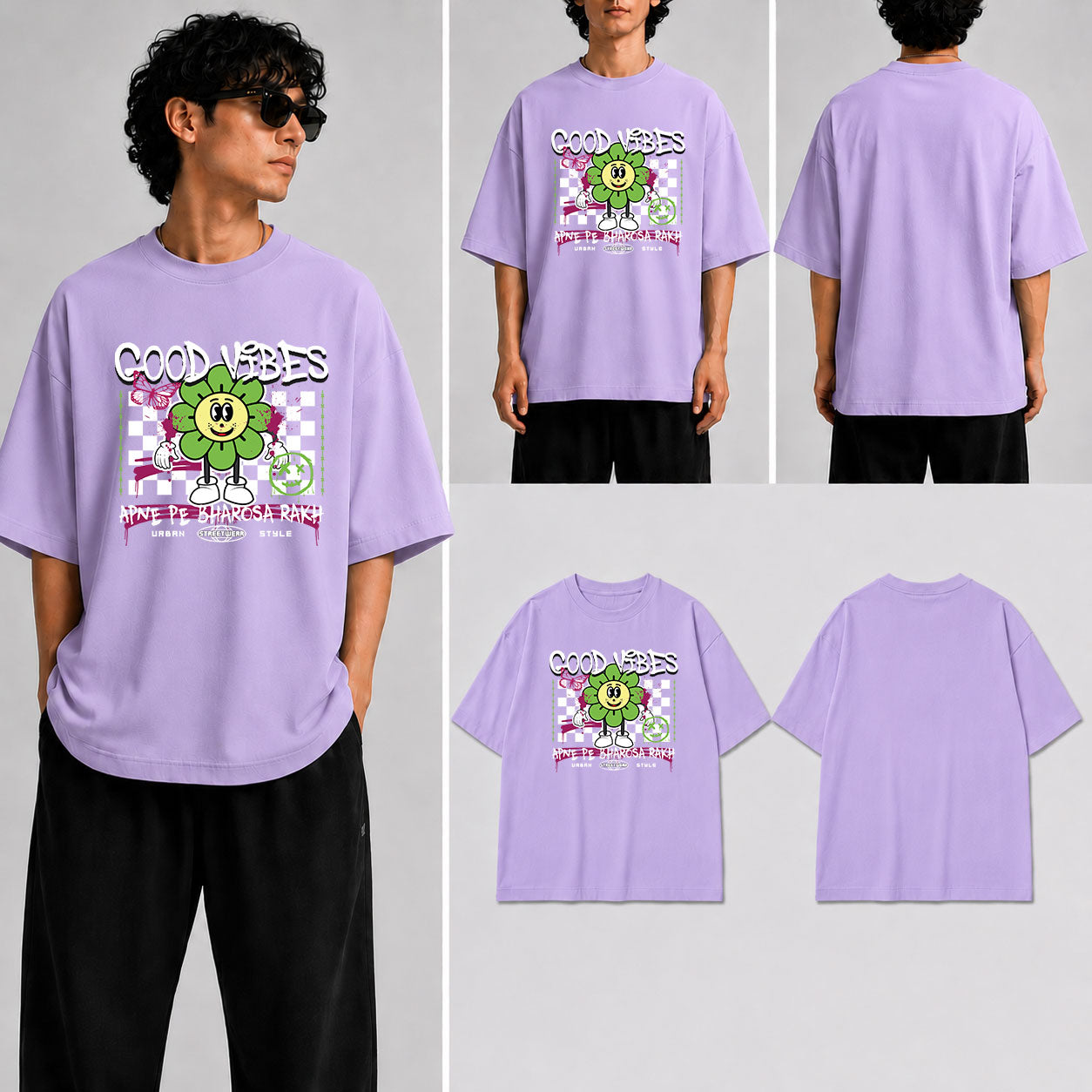 Good Vibes Unisex Oversized Standard T-Shirt for man & women