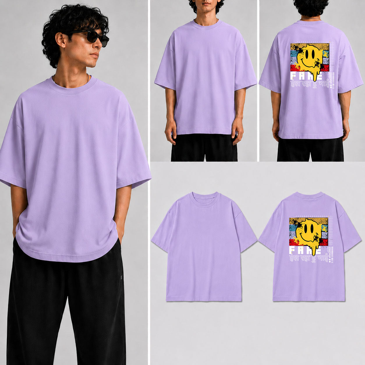 Fake हंस रहा हु भाई Unisex Oversized Standard T-Shirt for man & women