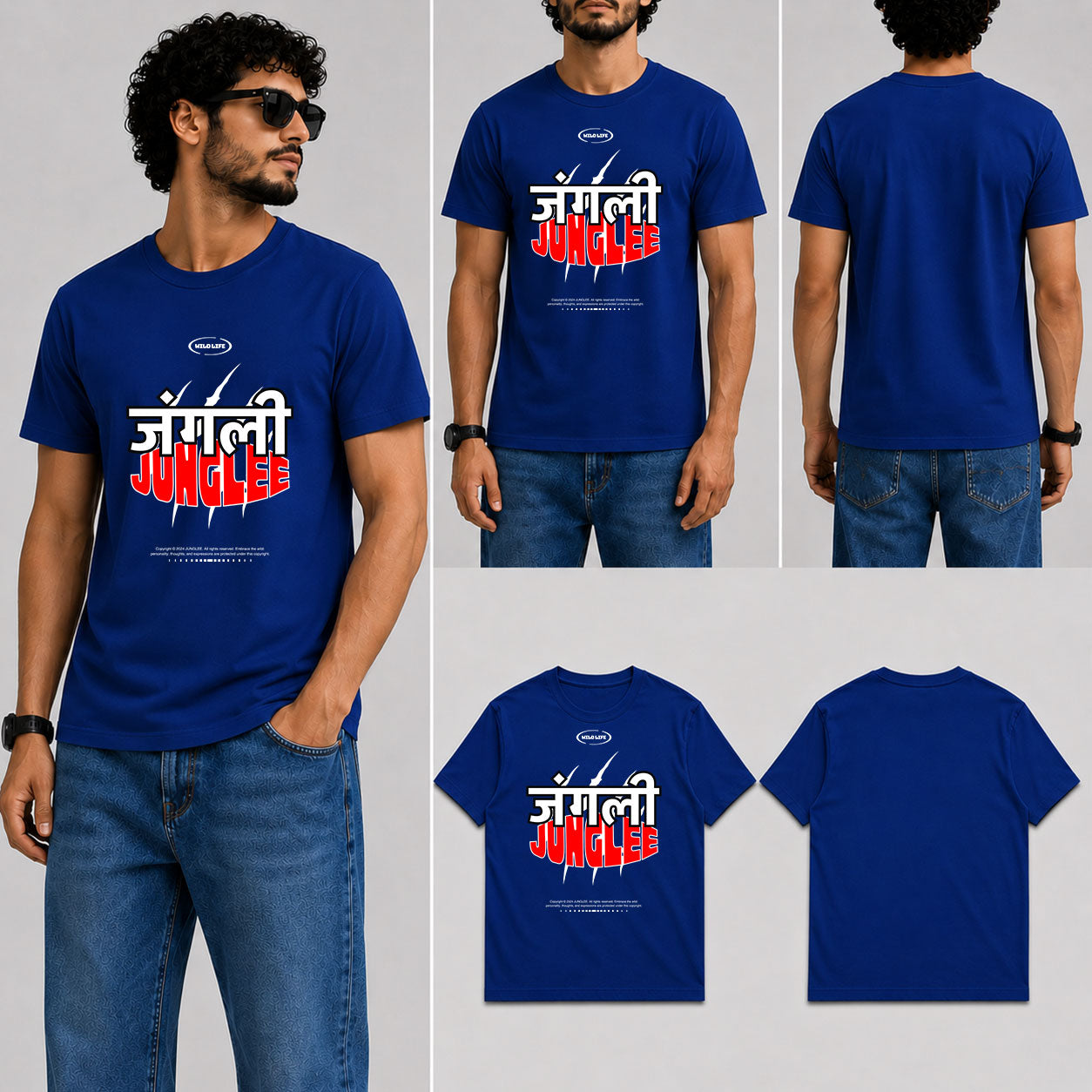 JUNGLEE Male Round Neck Half Sleeve T-Shirt