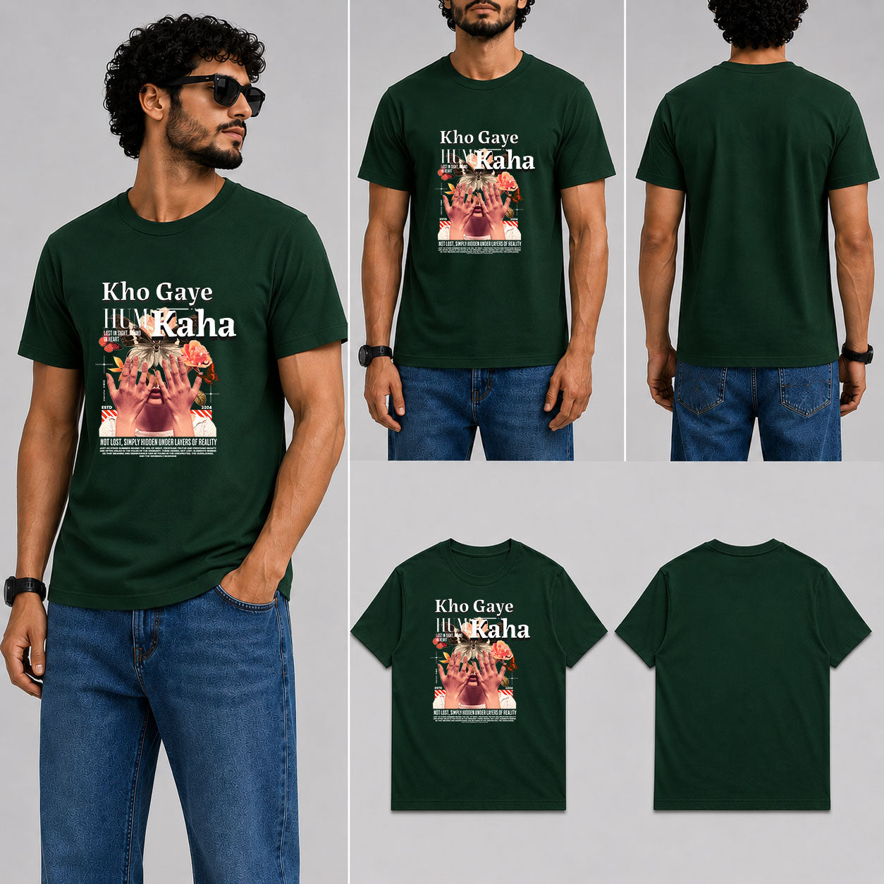 Kho Gaye Hum Kaha Male Round Neck Half Sleeve T-Shirt
