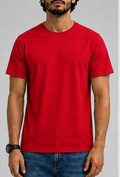 Plain Red Male Round Neck Half Sleeve T-Shirt