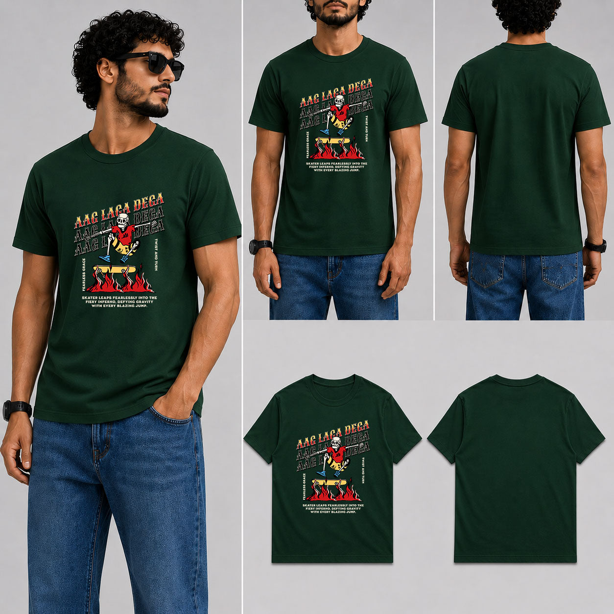 Aag Laga Dega Male Round Neck Half Sleeve T-Shirt