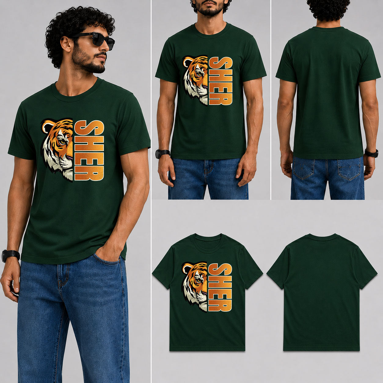 SHER Male Round Neck Half Sleeve T-Shirt