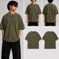 Plain Olive green Unisex Acid Wash Oversized Tee for man & women
