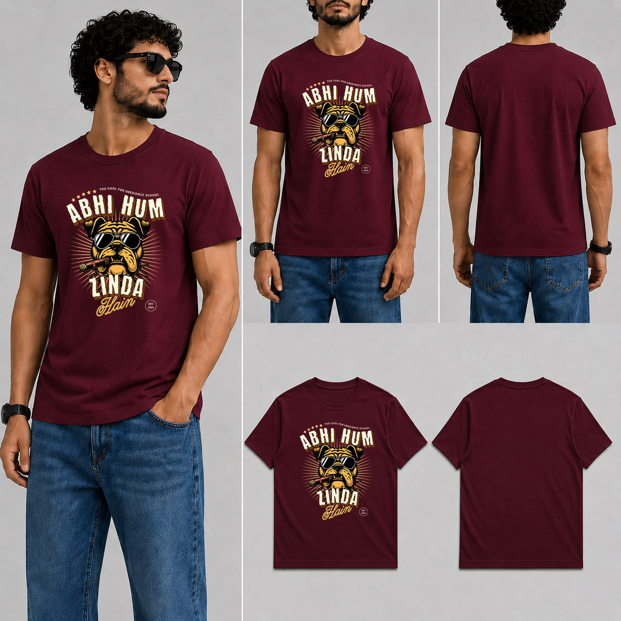 Abhi Hum Zinda Hain Male Round Neck Half Sleeve T-Shirt