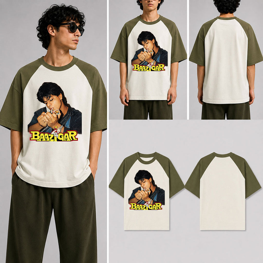 Baazigar Unisex Oversized Raglan T-Shirt for man & women