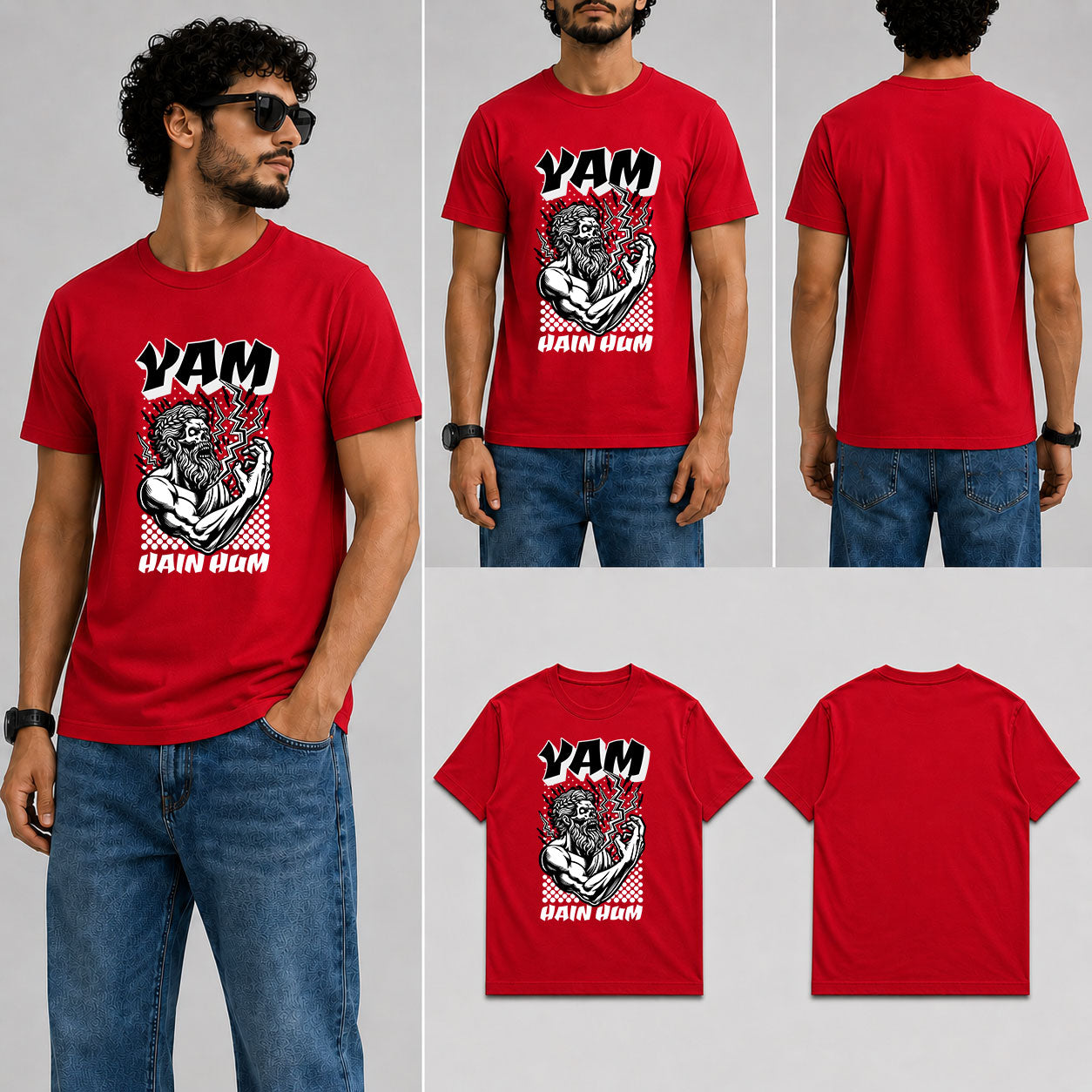 YAM HAIN HUM Male Round Neck Half Sleeve T-Shirt