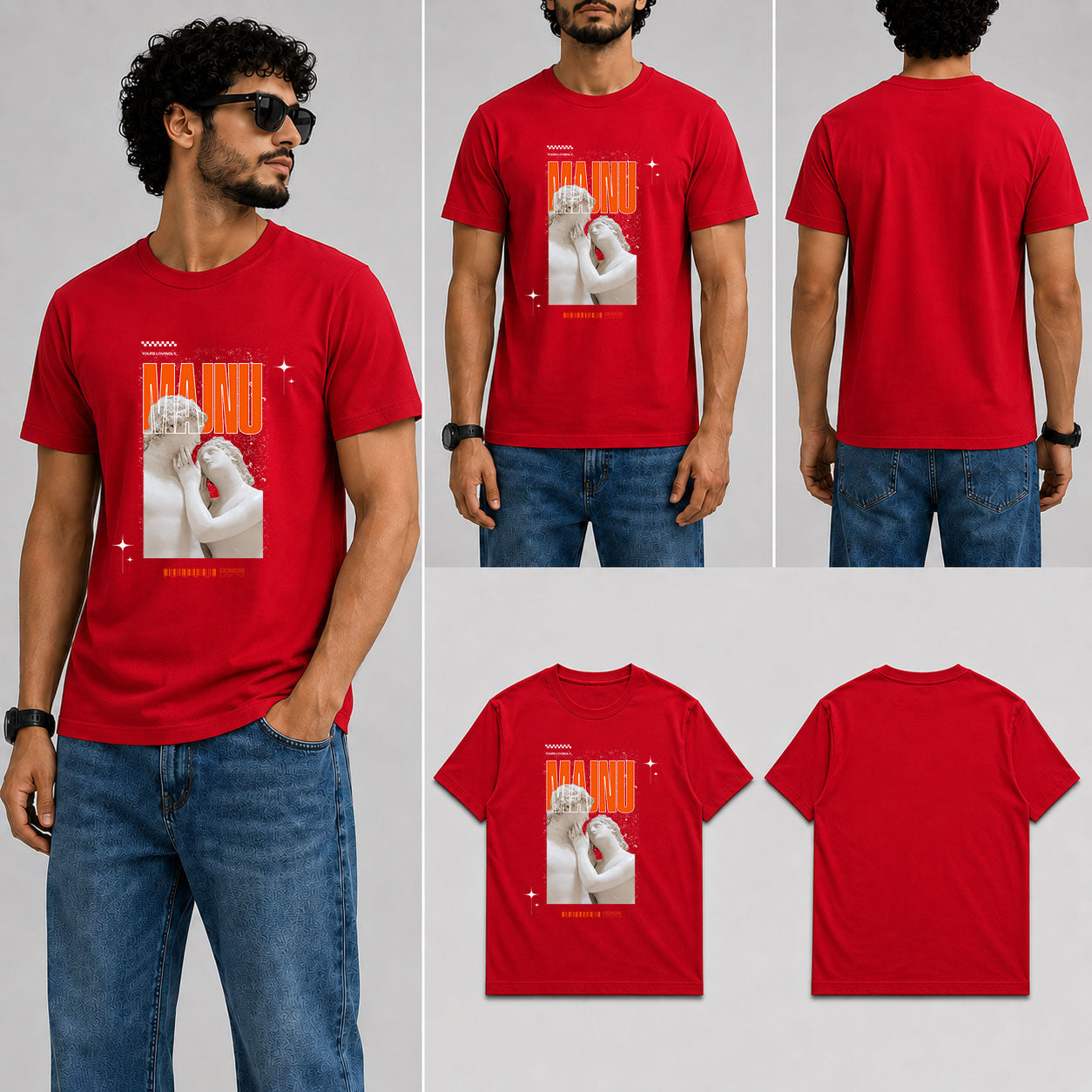 Majnu Male Round Neck Half Sleeve T-Shirt