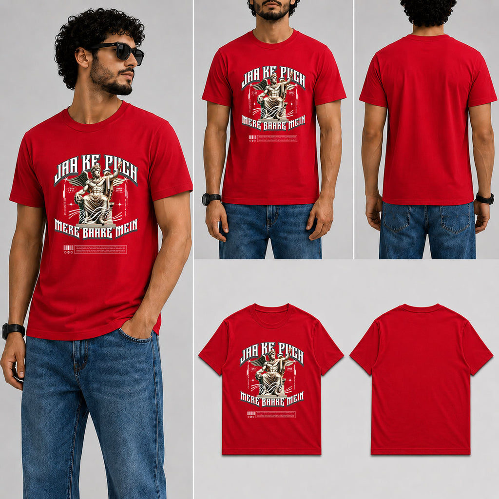 Jaake Puch Mere Bare Mein Male Round Neck Half Sleeve T-Shirt