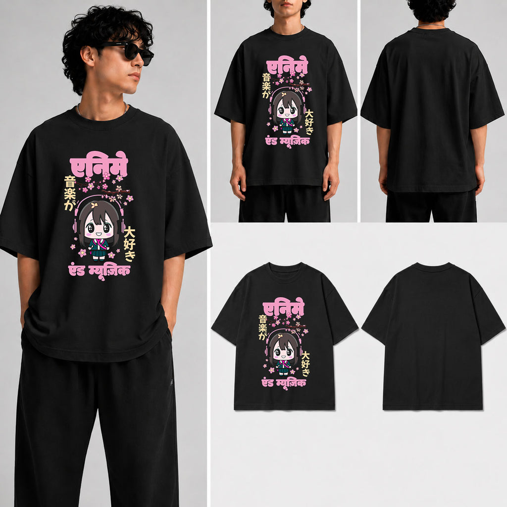 ANIME AND MUSIC Unisex Oversized Standard T-Shirt for man & women