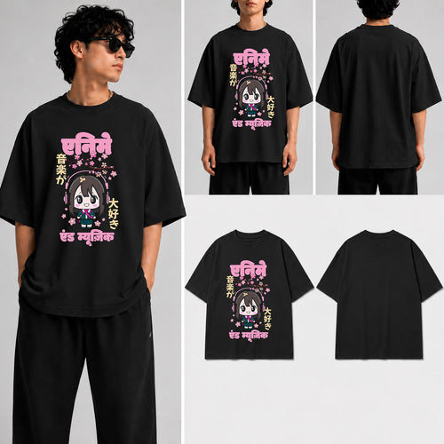 ANIME AND MUSIC Unisex Oversized Standard T-Shirt for man & women