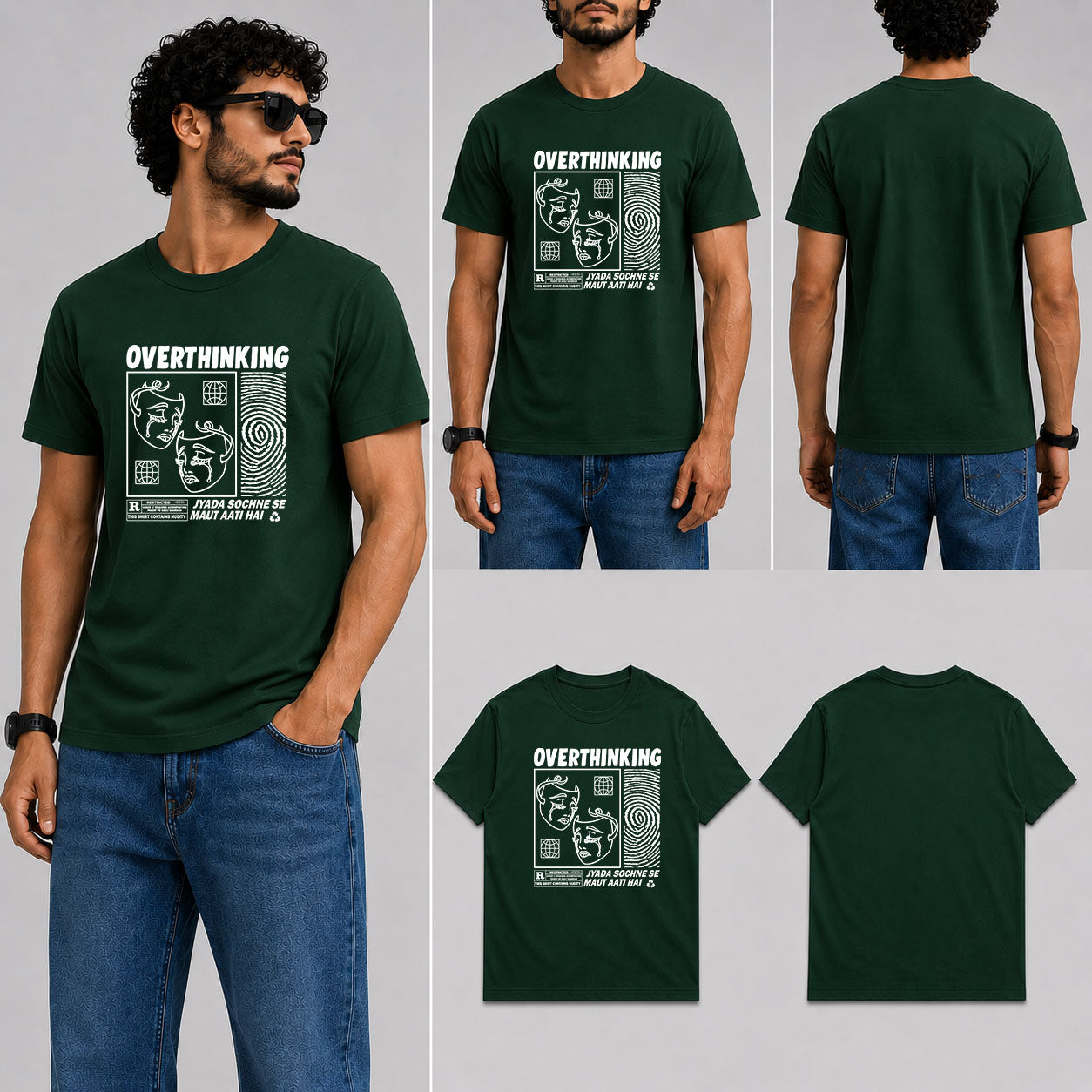 Overthinking Male Round Neck Half Sleeve T-Shirt