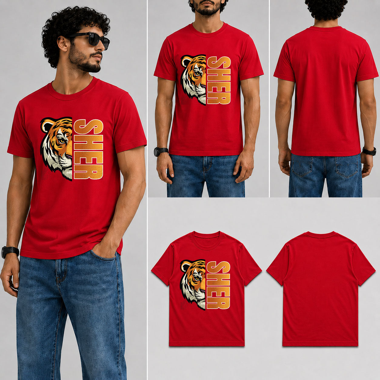 SHER Male Round Neck Half Sleeve T-Shirt