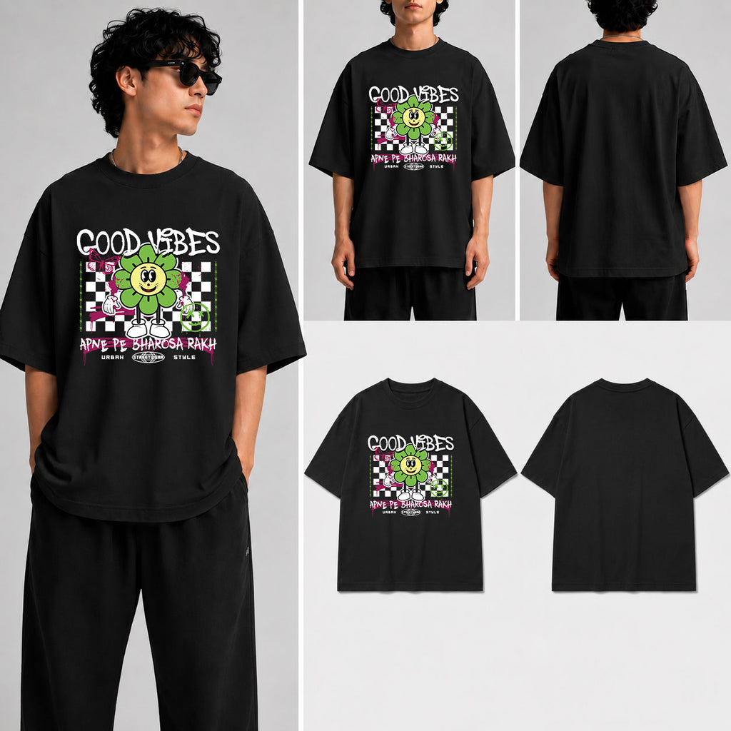 Good Vibes Unisex Oversized Standard T-Shirt for man & women