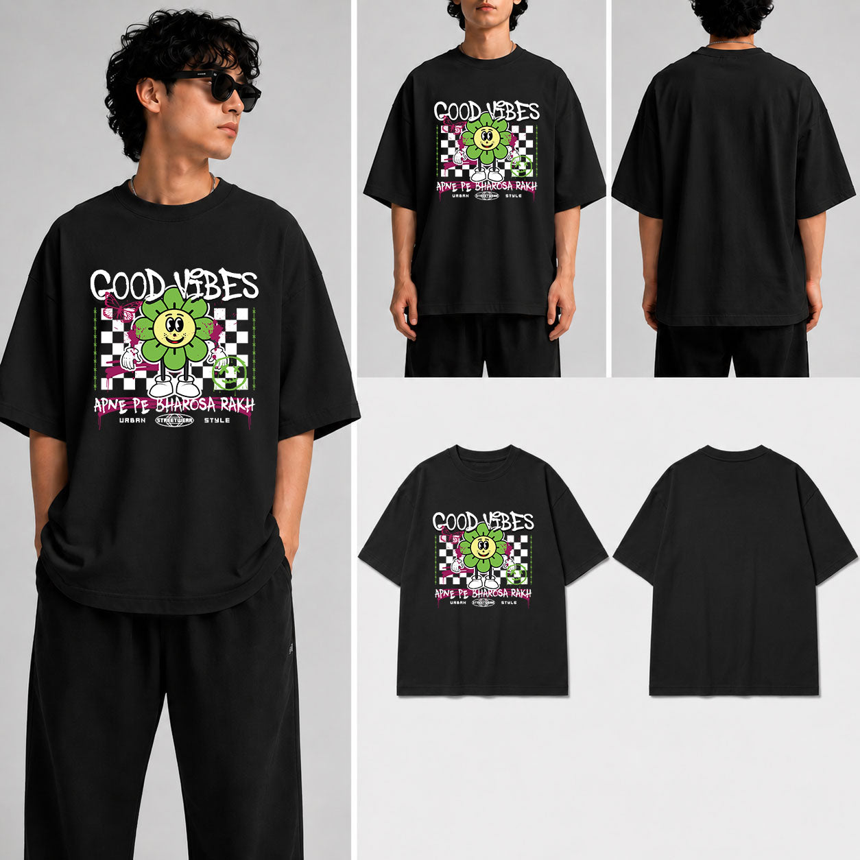 Good Vibes Unisex Oversized Standard T-Shirt for man & women